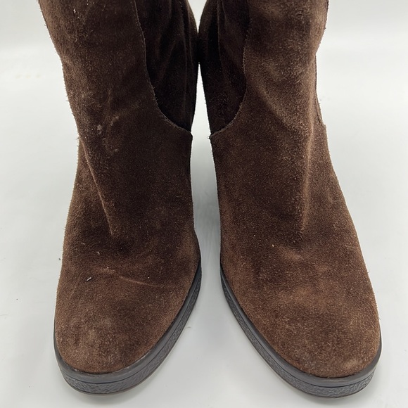 Calvin Klein brown leather boots size 8 wedge - Picture 5 of 8